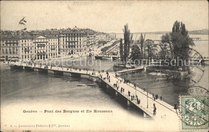 11754687 Genève GE Pont des Bergues et Ile Rousseau Genève