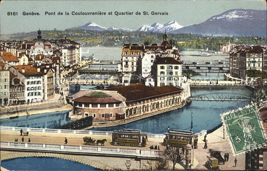 11754707 Genève GE Pont de la Coulovrenière et Quartier de St Gervais Genève