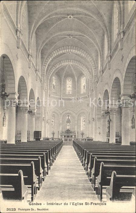 11754762 Geneve GE Intérieur de l'église St François Geneve