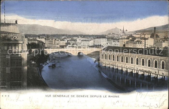 11754822 Genève GE Vue générale depuis le Rhône Genève