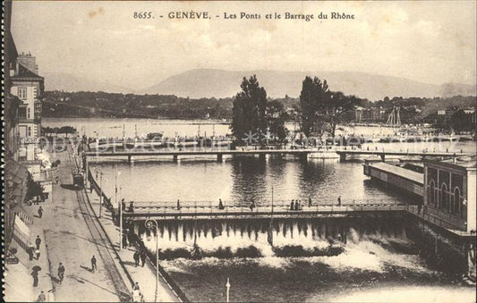 11754842 Genève GE Les Ponts et le Barrage du Rhône Genève