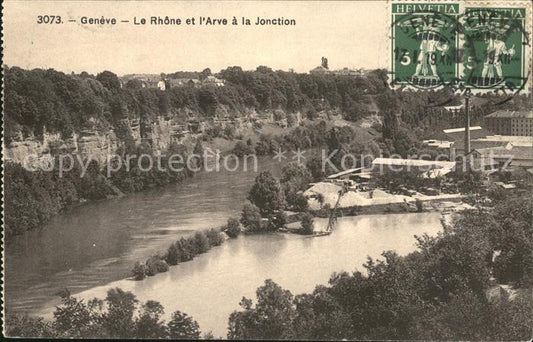 11754870 Genève GE Le Rhône et l'Arve à la Jonction Genève