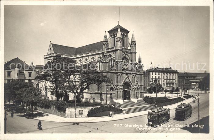 11754936 Geneve GE Eglise Notre Dame place Cornavin et la Gare Geneve