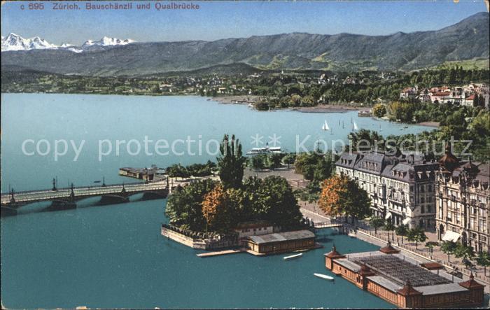 11778596 Zuerich Bauschaenzli et Quaibruecke Zuerichsee Zuerich