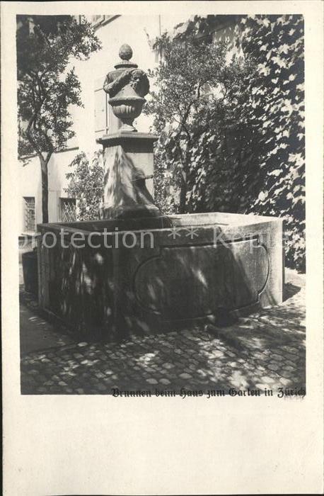 11778605 Fontaine de Zurich à la Haus zum Garten Raemistrasse 18 Zuerich