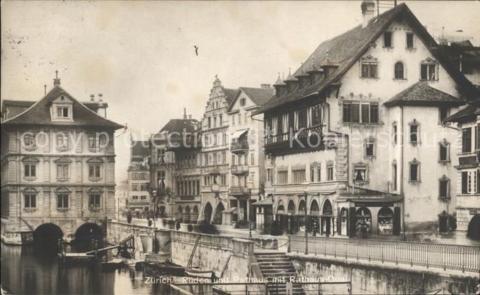 11778641 Zuerich Rueden et mairie avec mairie Quai Zuerich