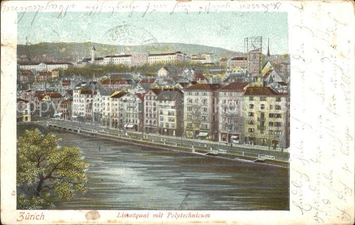 11778724 Zuerich Limmatquai avec Zuerich Polytechnic