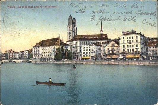 11778738 Zuerich Sonnenquai et Grossmuenster Zuerich