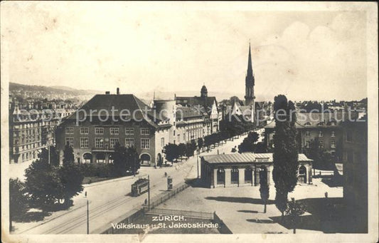 11778742 Zuerich Volkshaus et St Jakobskirche Zuerich