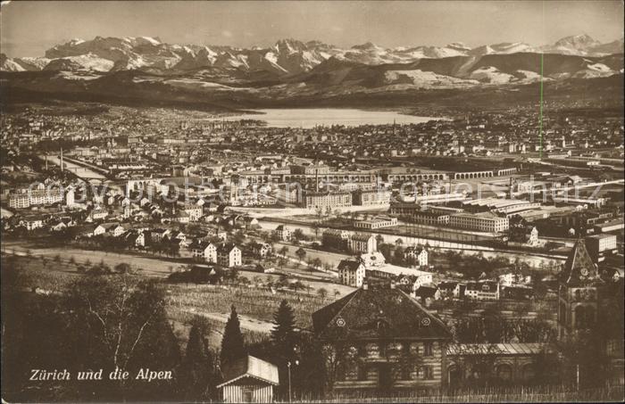 11778783 Zuerich Vue totale avec les Alpes Zuerich