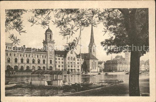 11778814 Zuerich Hauptpoost maison de ville et Fraumuenster Zuerich