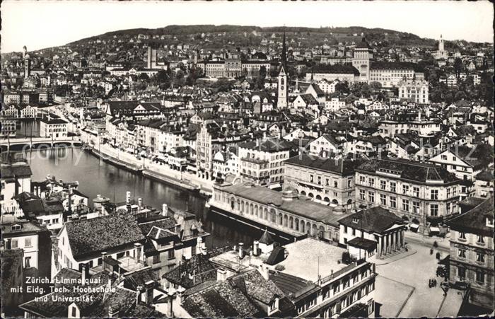 11778831 Zuerich Limmatquai avec Tech University et Université de Zurich