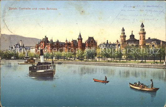 11778846 Zuerich Tonhalle et bateaux à vapeur du Château Rouge Zuerich