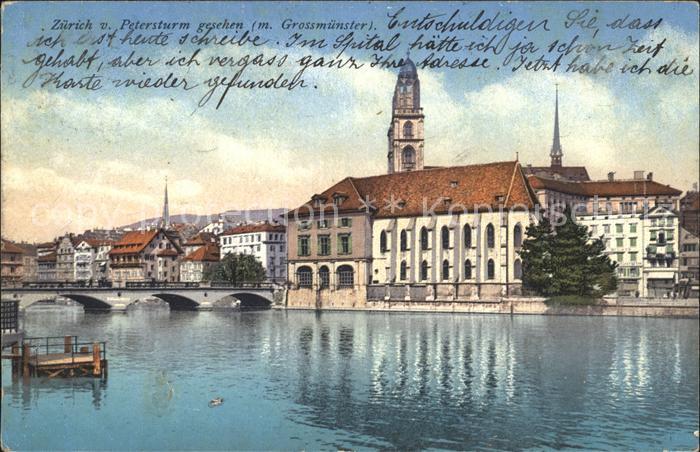 11778884 Pont de Zurich et Grossmuenster depuis Petersturm Zuerich