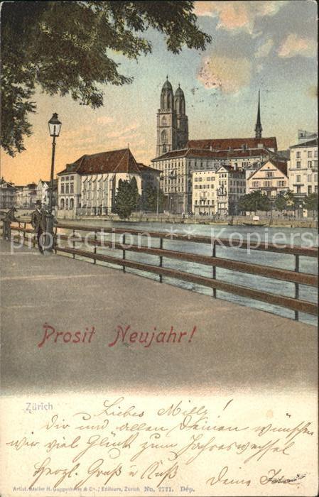 11778894 Quai de Zurich avec Grossmuenster Zuerich