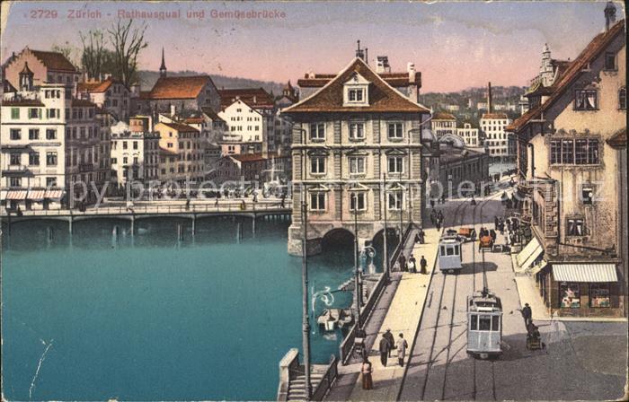 11778899 Zuerich Rathausquai et Gemuesebruecke Zuerich