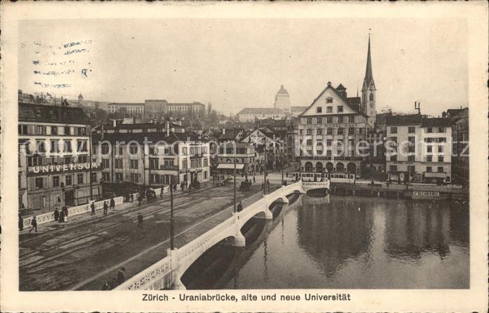 11778907 Zurich Pont Urania Ancienne et nouvelle Université de Zurich