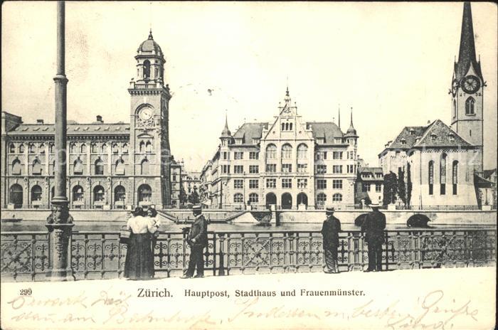 11778908 Zurich Hauptpost Stadthaus et Frauenmuenster Zuerich