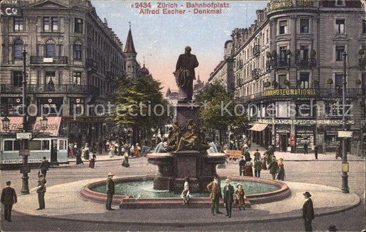 11778922 Zuerich Bahnhofplatz Escher Monument Zuerich