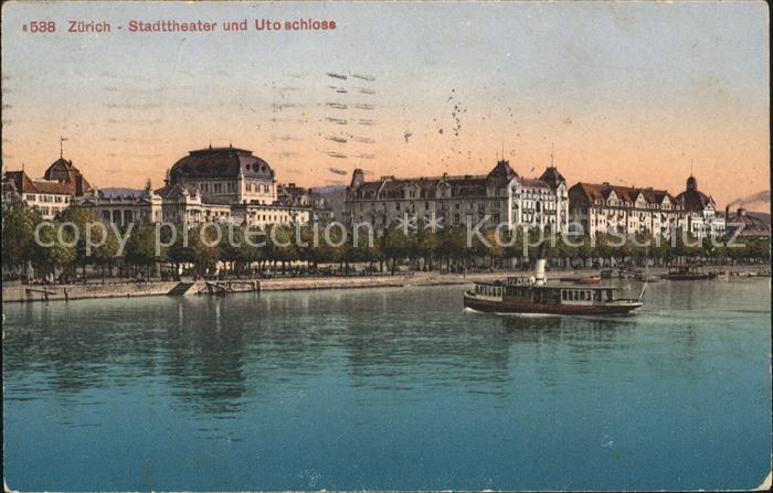 11778954 Théâtre municipal de Zurich et ferry Utoschloss Zuerich