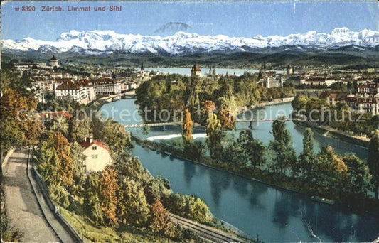 11778958 Zurich Panorama alpin de la Limmat et de la Sihl Zurich