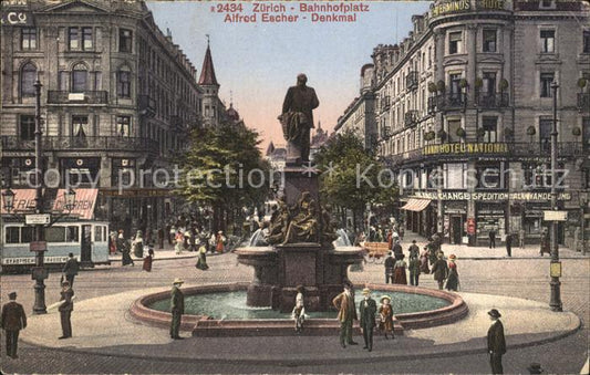 11778971 Zuerich Bahnhofplatz Escher Monument Zuerich