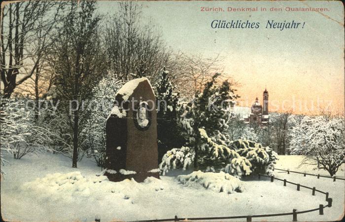 11778983 Zuerich Monument sur les quais Idylle hivernale Zuerich