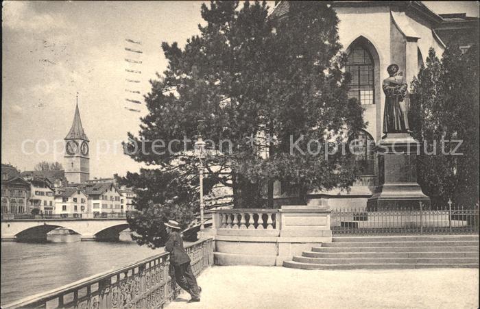 11779001 Zuerich Monument du Zwingli et Saint-Pierre Zuerich