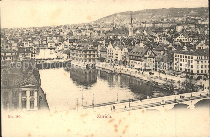 11779020 Zuerich Vue totale du pont de la Limmat Zuerich