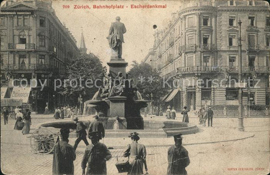 11779072 Zuerich Bahnhofplatz Escher Monument Zuerich