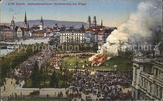 11779206 Zuerich Sechselaeutenfeuer Incendie du Boegg Zuerich