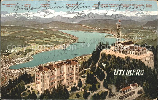 11779228 Uetliberg Zuerich Restaurant Uto Kulm Grand Hotel Zuerichsee Panorama alpin