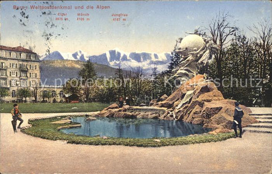 11769719 Bern BE Monument postal universel avec Eiger Moench Jungfrau Berne