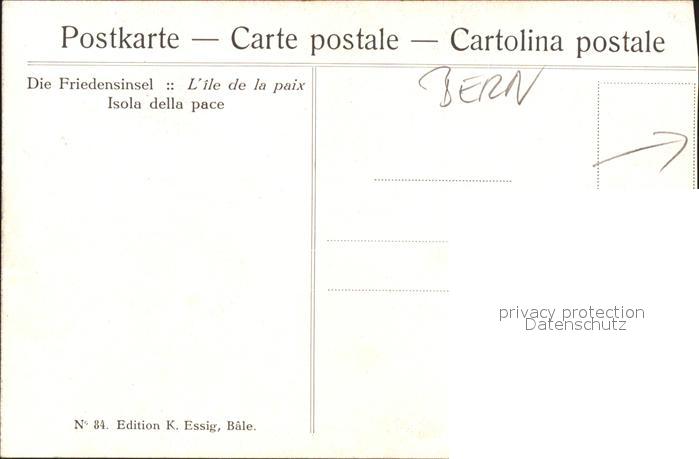 11770028 Bern BE Carte d'artiste de Peace Island Berne