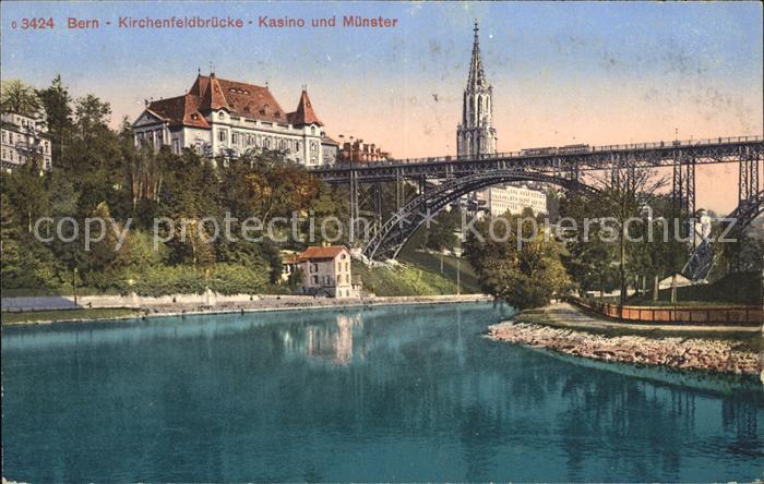 11770093 Bern BE Kirchenfeldbruecke Casino et Muenster Berne