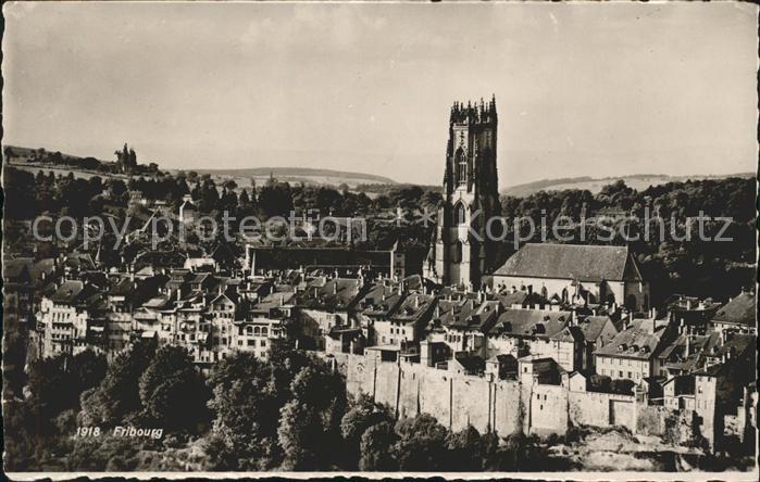 11773702 Fribourg FR Vue générale et Cathédrale Fribourg