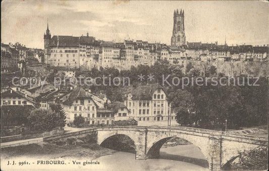 11773705 Fribourg FR Pont du Milieu ou des Tisserands et Cathédrale Fribourg