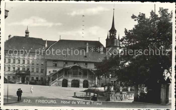 11773707 Fribourg FR Hôtel de Ville et Tilleul Fribourg