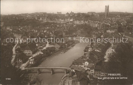 11773716 Fribourg FR Vue générale et la Sarine Fribourg