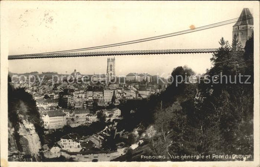 11773733 Fribourg FR Vue générale et Pont du Gotteron Fribourg