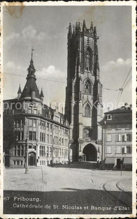 11773738 Fribourg FR Cathédrale de St Nicolas et Banque d'Etat Fribourg