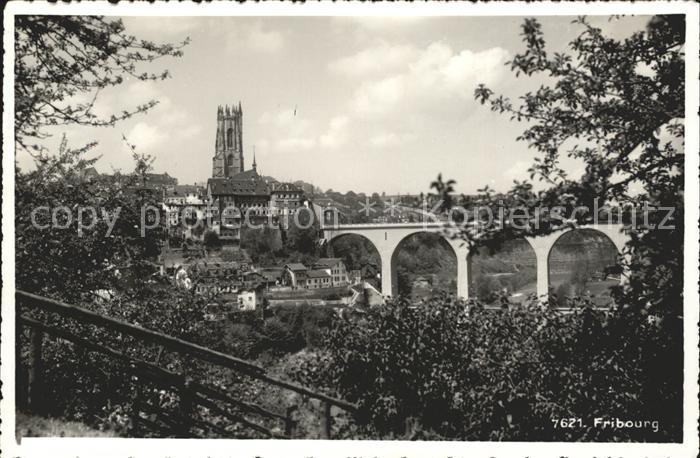 11773739 Fribourg FR Vue générale Cathédrale Pont de Zaehringen
 Fribourg