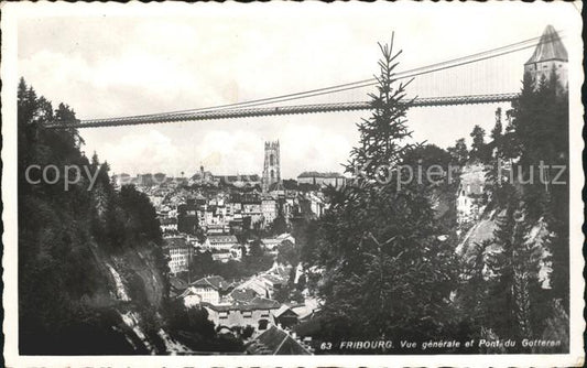 11773755 Fribourg FR Vue générale et Pont du Gotteron Fribourg