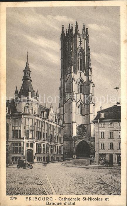 11773768 Fribourg FR Cathédrale St Nicolas et Banque d'Etat Fribourg