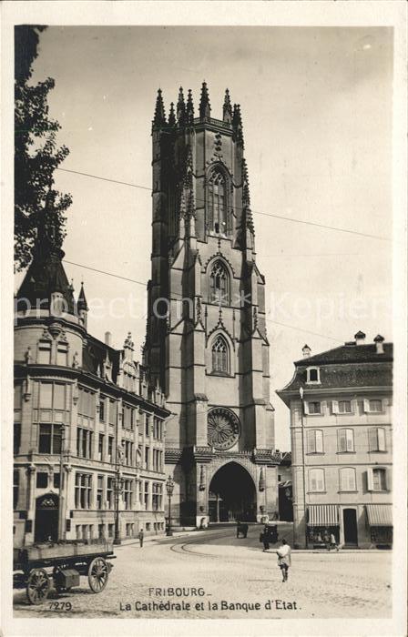 11773775 Fribourg FR La Cathédrale et la Banque d'Etat Fribourg