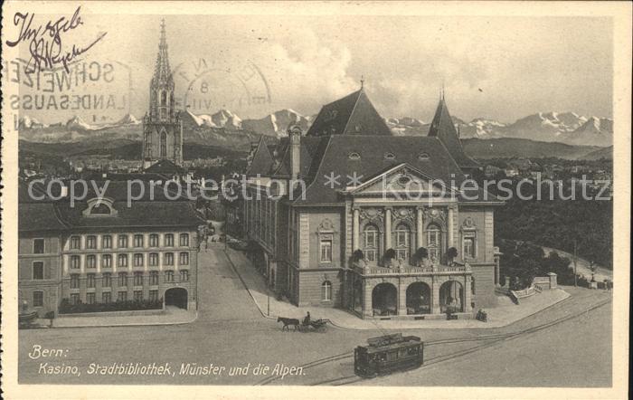 11773952 Bern BE Casino Münster Bibliothèque municipale Panorama alpin Berne