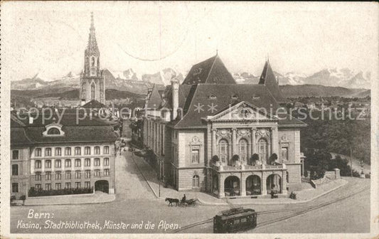 11773955 Bern BE Casino Münster Bibliothèque municipale Panorama alpin Berne