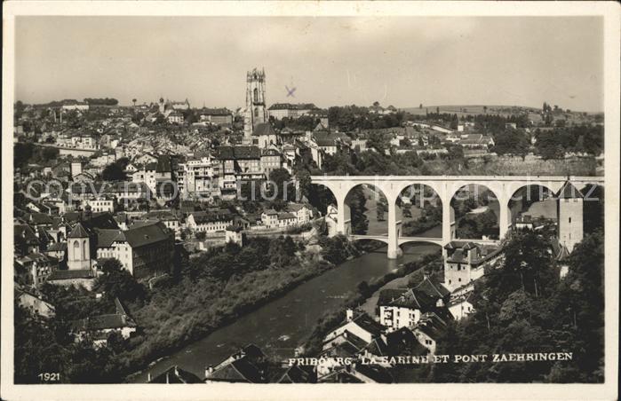 11774045 Fribourg FR La Sarine et le Pont Zaehringen Fribourg