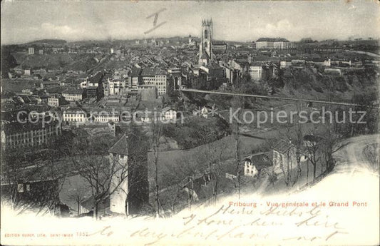 11774073 Fribourg FR Vue générale et le Grand Pont Fribourg