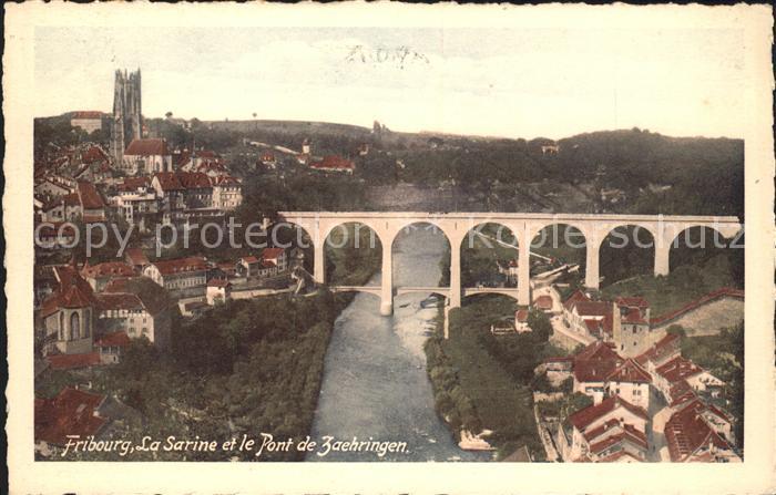 11774102 Fribourg FR La Sarine et le Pont de Zaehringen Fribourg